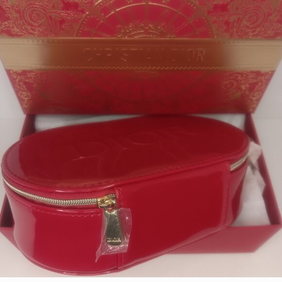 NIB DIOR RED PATENT VANITY CASE - Picture 7 of 14